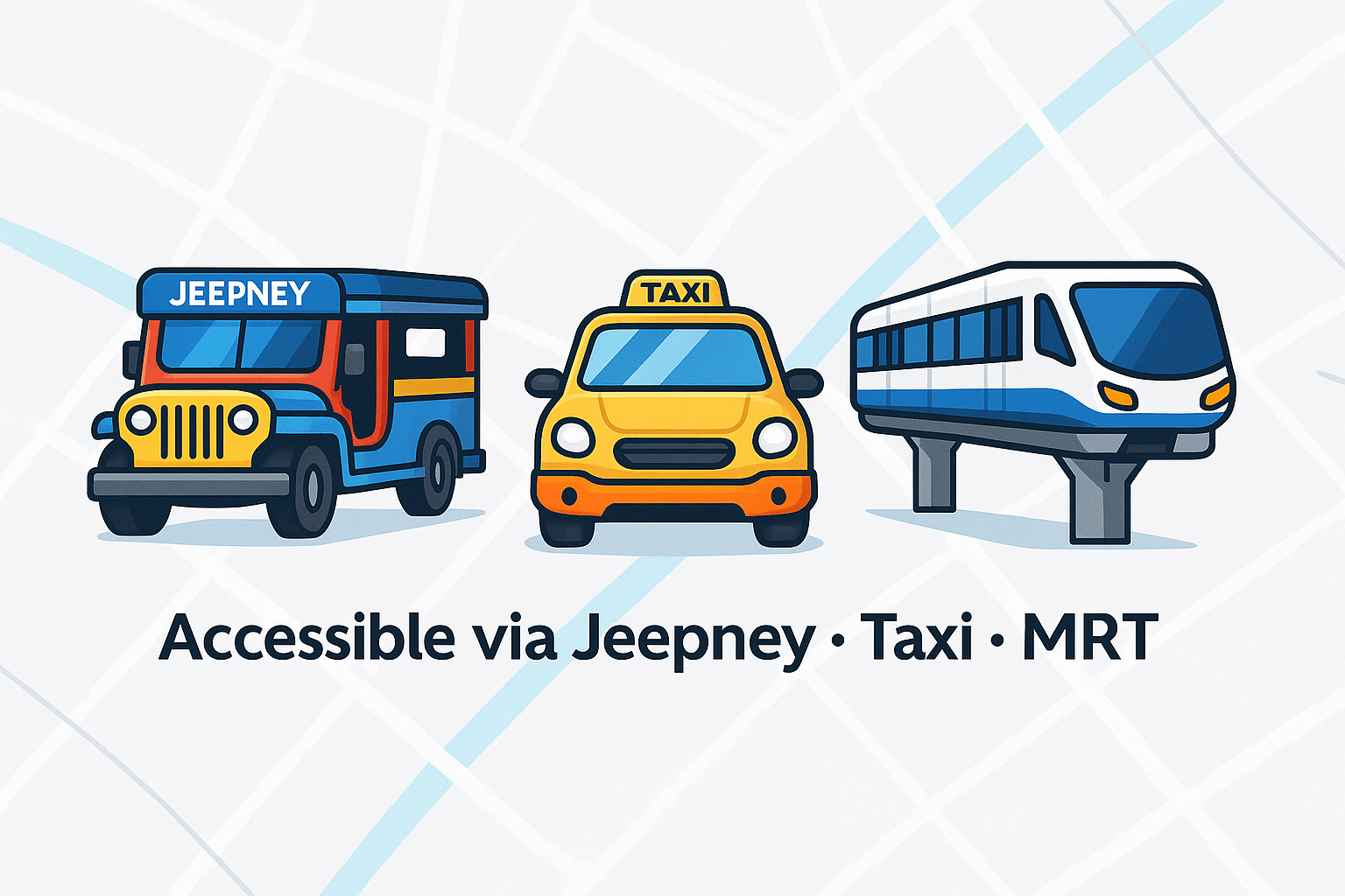 Nearby Transportation – Jeep, Taxi, MRT